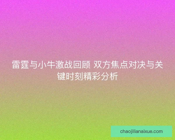 雷霆与小牛激战回顾 双方焦点对决与关键时刻精彩分析